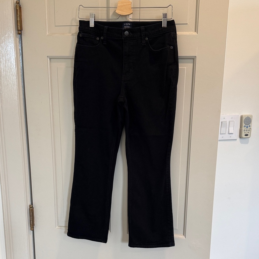 J. Crew Women's Classic Black Mid-Rise Flare Crop Jeans Size 28